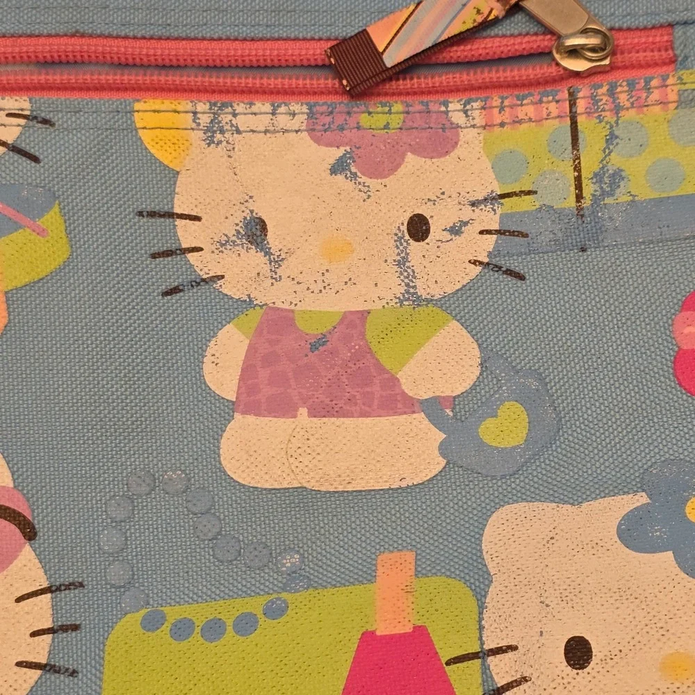 Sanrio Hello Kitty City Blue Canvas Messenger Bag Crossbody Y2K Kidcore Vintage